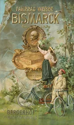 Cartaz publicitário da bicicleta funciona Bismarck